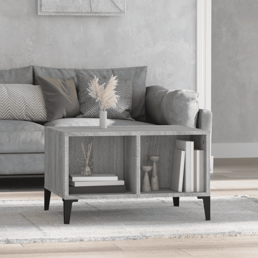 Mesa de Centro, Mesa baixa, 60x50x36,5 cm derivados de madeira cinza sonoma