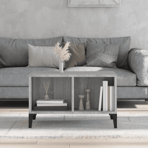 Mesa de Centro, Mesa baixa, 60x50x36,5 cm derivados de madeira cinza sonoma