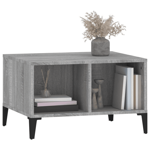Mesa de Centro, Mesa baixa, 60x50x36,5 cm derivados de madeira cinza sonoma