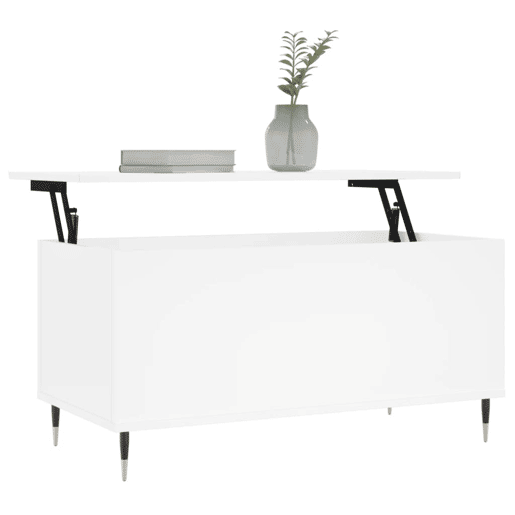 Mesa de Centro, Mesa baixa, 90x44,5x45 cm derivados de madeira branco