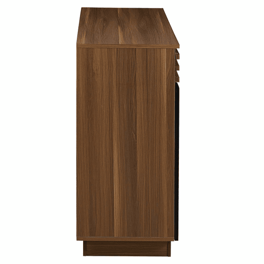 Aparador 150 x 40 x 85 cm - 2 gavetas e 4 portas, design moderno - Preto e castanho
