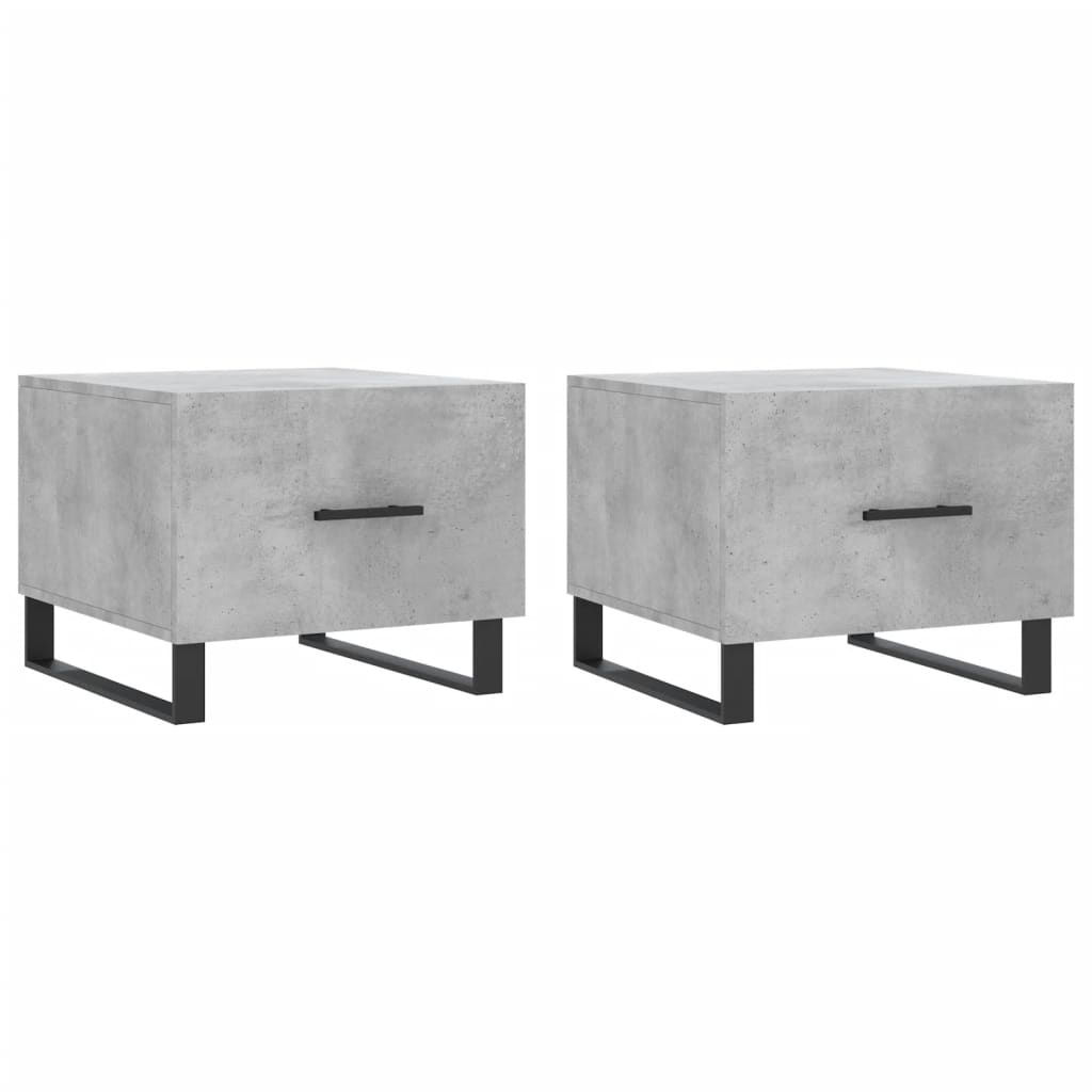 2 uds Mesas de Centro - Mesas de Café 50x50 Gris