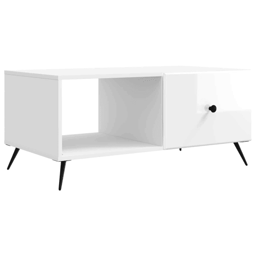 Mesa de Centro, Mesa baixa, Branco Brilhante 90 x 50 x 40 cm