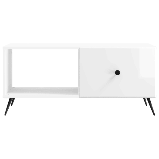 Mesa de Centro, Mesa baixa, Branco Brilhante 90 x 50 x 40 cm