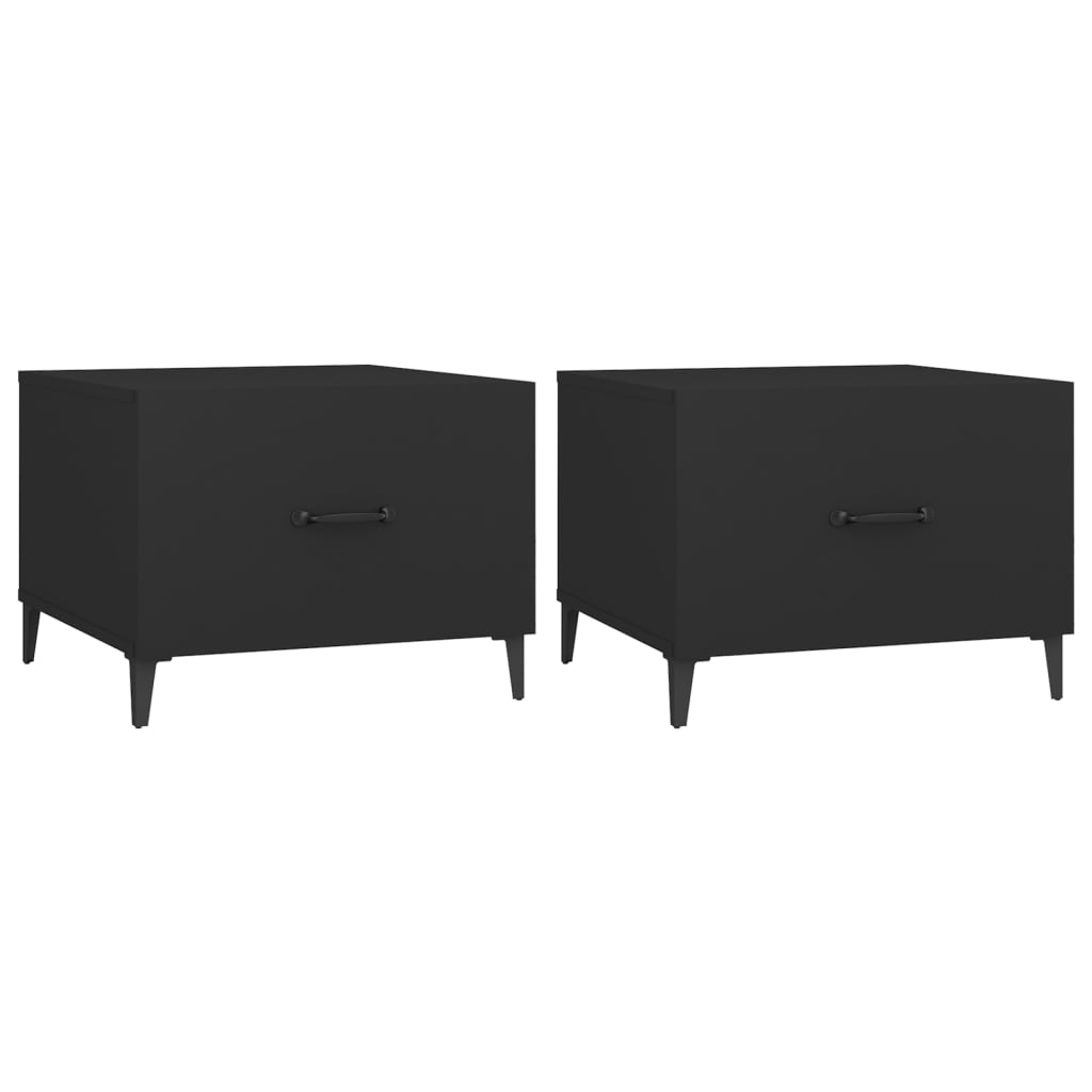 2 uds Mesas de Centro - Mesas de Café 50x50 Negro