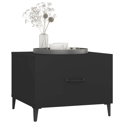 2pcs Mesas de Centro - Mesas baixas com pernas de metal 50x50x40 cm preto