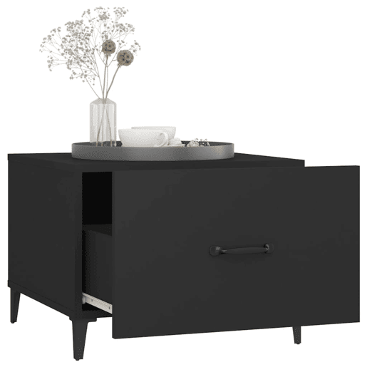 2pcs Mesas de Centro - Mesas baixas com pernas de metal 50x50x40 cm preto