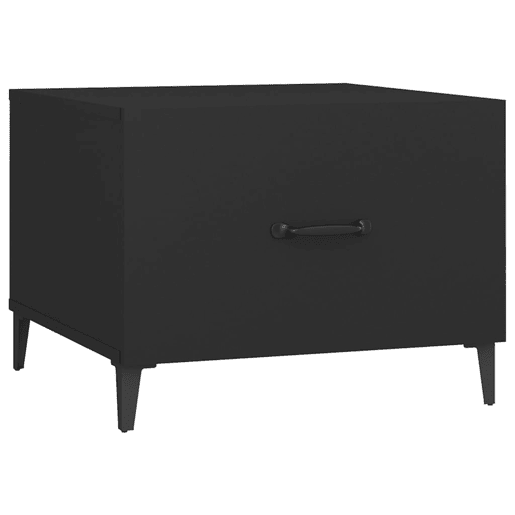 2pcs Mesas de Centro - Mesas baixas com pernas de metal 50x50x40 cm preto