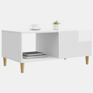 Mesa de Centro, Mesa baixa, Branco Brilhante 90 x 50 x 40 cm