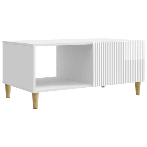 Mesa de Centro, Mesa baixa, Branco Brilhante 90 x 50 x 40 cm