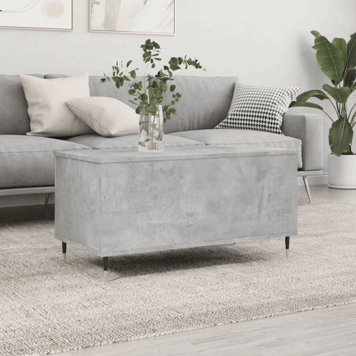 Mesa de Centro, Mesa baixa, 90x44,5x45 derivados de madeira cinzento cimento