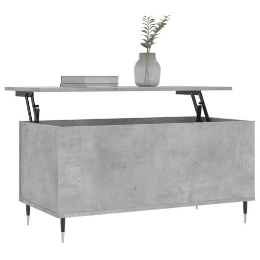Mesa de Centro, Mesa baixa, 90x44,5x45 derivados de madeira cinzento cimento