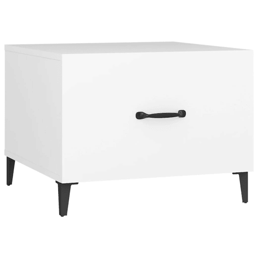 2pcs Mesas de Centro - Mesas baixas com pernas de metal 50x50x40 cm branco