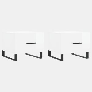 2pcs Mesas de Centro - Mesas baixas 50x50x40 cm branco brilhante