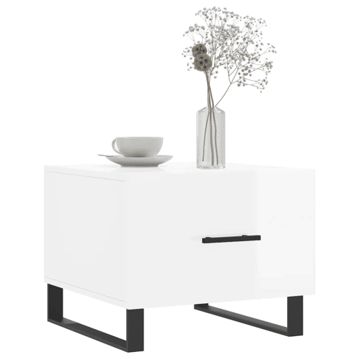 2pcs Mesas de Centro - Mesas baixas 50x50x40 cm branco brilhante