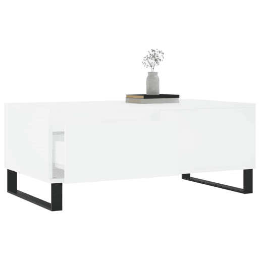 Mesa de Centro, Mesa baixa, 90x50x36,5 cm derivados de madeira branco