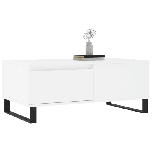 Mesa de Centro, Mesa baixa, 90x50x36,5 cm derivados de madeira branco