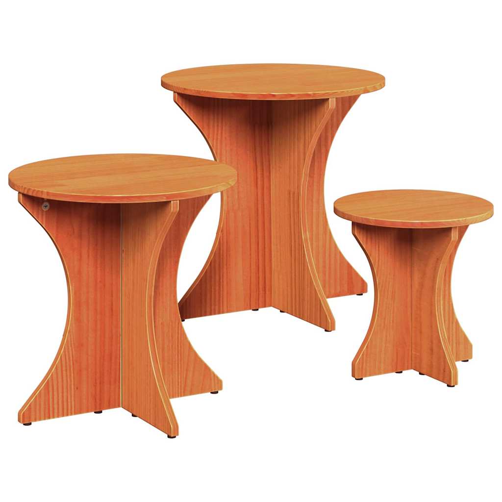 3 pzs Mesas de Café - Mesas de Centro 46x46 Marrón