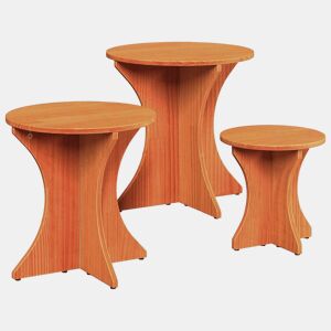 3 pcs Mesas de Centro - Mesas baixas Marrom Cera