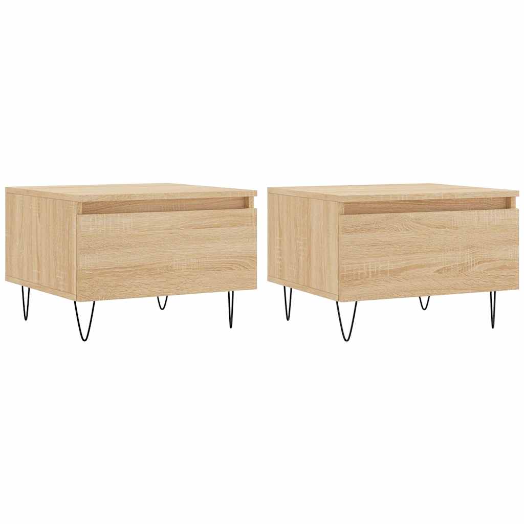 2 uds Mesas de Centro - Mesas de Café 50x46 Madera Clara