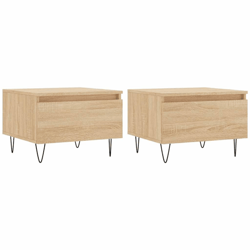 2pcs Mesas de centro, Mesas baixas 50x46x35cm deriv. madeira carvalho sonoma