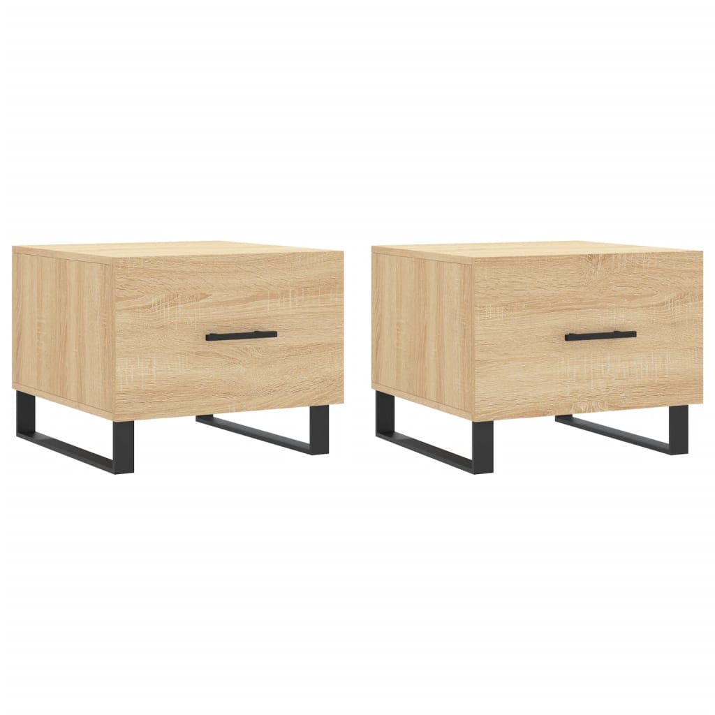 2 uds Mesas de Centro - Mesas de Café 50x50 Madera Clara