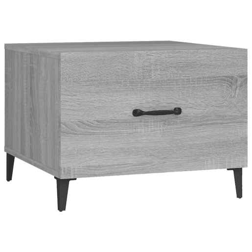 2pcs Mesas de centro, Mesas baixas + pernas de metal 50x50x40 cm sonoma cinza