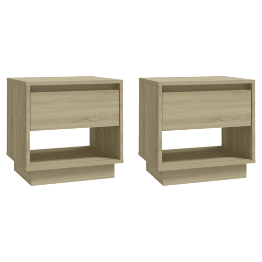 Soluna Home - Mesas de cabeceira Madeira 2 piezas 45 x 34 x 44 cm