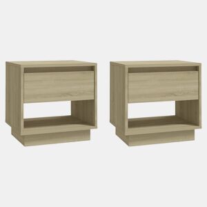 Soluna Home - Mesas de cabeceira Madeira 2 piezas 45 x 34 x 44 cm