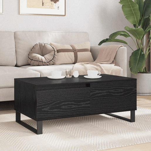 Mesa de Centro, Mesa baixa, com gaveta Carvalho Preto 90 x 50 x 36,5 cm