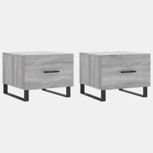2pcs Mesas de centro, Mesas baixas 50x50x40 cm madeira proc. sonoma cinza