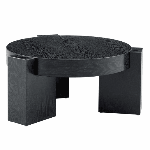 Conjunto de mesas de centro separáveis - tampo em vidro cinzento transparente, estrutura em MDF com efeito de madeira preta, design modular flexível - preto