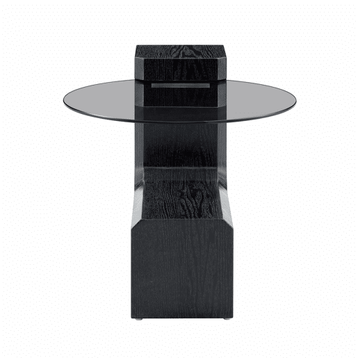 Conjunto de mesas de centro separáveis - tampo em vidro cinzento transparente, estrutura em MDF com efeito de madeira preta, design modular flexível - preto