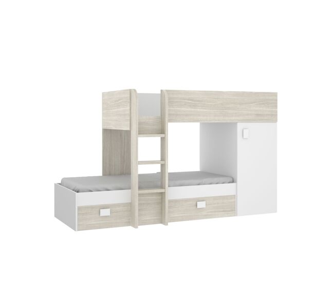 Litera tren modular duo - gris / blanco