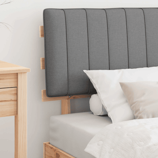 Estrutura de cama de solteiro simple com Cabeceira Estofada Cinzento-claro
