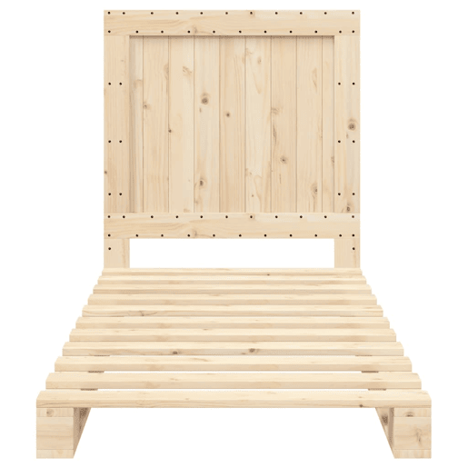 Estrutura de cama de solteiro para adultos com cabeceira 90x200 cm pinho maciço