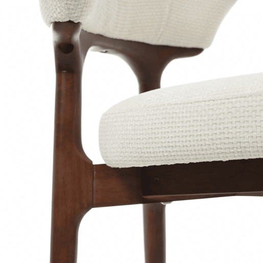 Conjunto de 6 cadeiras de jantar - madeira maciça, confortáveis e respiráveis, estilo moderno, chenille - bege claro