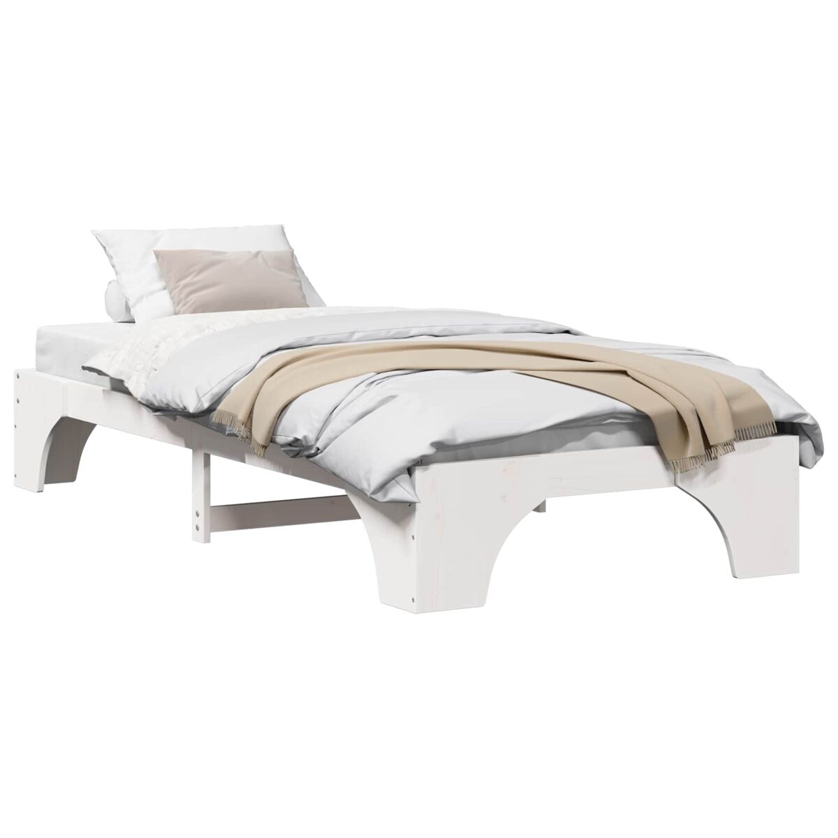 Estructura de cama individual para adultos - 90 x 190 cm madera de pino macizo