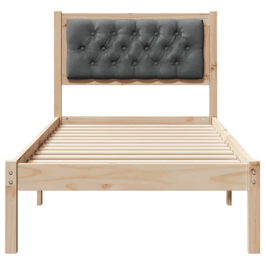 Estrutura de cama de solteiro para adultos com cabeceira Cinza Escuro 75 x 190 cm