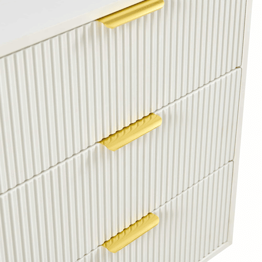 Aparador com 3 gavetas 72x80x40 cm - design moderno, móvel de arrumação - branco e dourado