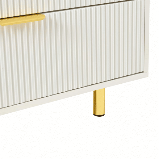 Aparador com 3 gavetas 72x80x40 cm - design moderno, móvel de arrumação - branco e dourado