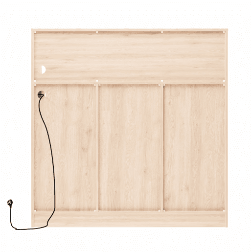 Aparador de bar sem dimensões específicas u2013 com iluminação LED, tomadas integradas, suporte para copos, garrafeira e arrumação em várias camadas para restaurantes e cozinhas u2013 Natural e Branco
