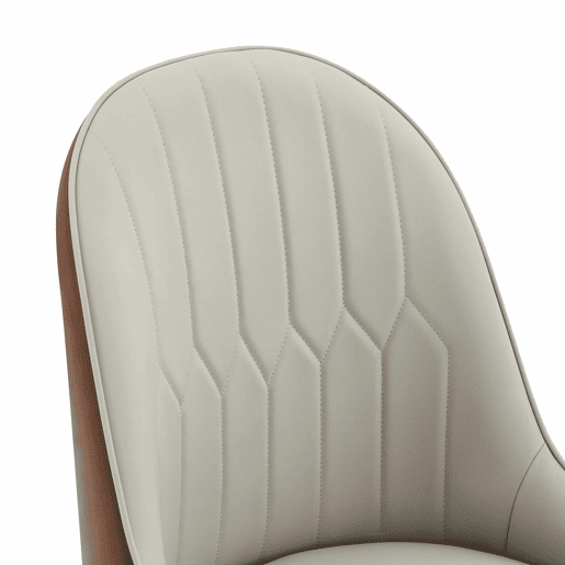 Conjunto de 2 cadeiras de jantar em PU - encosto com padrão em forma de raio, estofamento espesso de alta elasticidade, estrutura metálica resistente - Castanho+Preto, Cinza quente