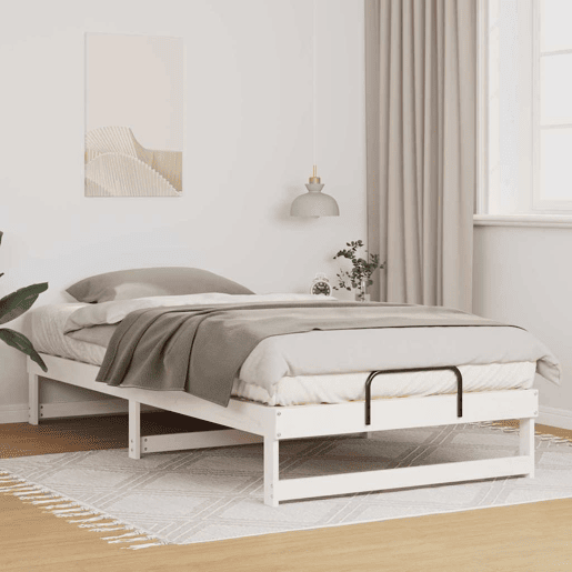Estrutura de cama de solteiro para adultos - Branco 100 x 210 cm