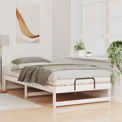Estrutura de cama de solteiro para adultos - Branco 100 x 210 cm