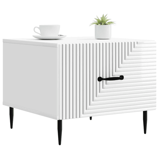 Mesa de Centro, Mesa baixa, com gaveta Branco Brilhante 49 x 50 x 40 cm
