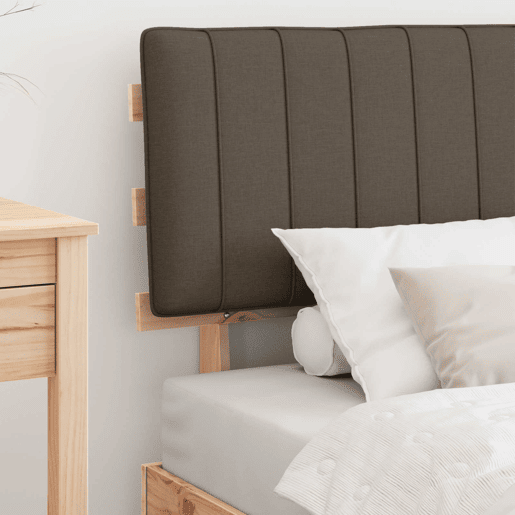Estrutura de cama de solteiro Design com Cabeceira Estofada Cinzento-acastanhado