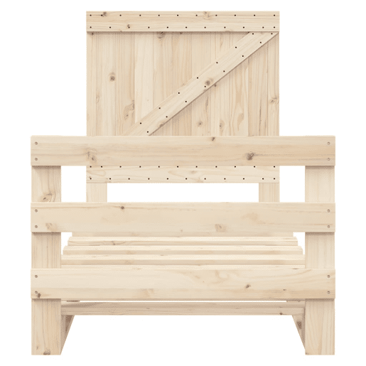 Estrutura de cama de solteiro para adultos com cabeceira 90x200 cm pinho maciço