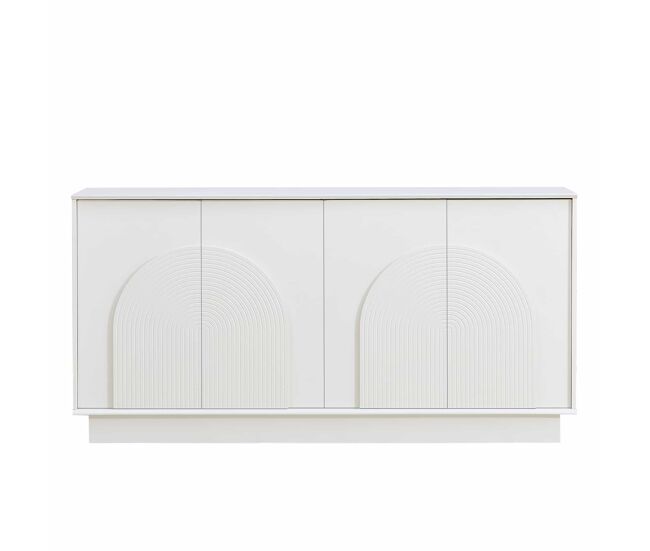 Aparador moderno 160 cm - 4 puertas abombadas, estructura de mdf con acabado mate, elegante y funcional solución de almacenamiento para salón y