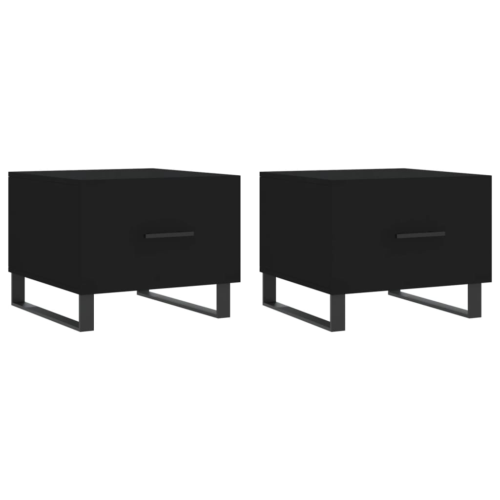 2 uds Mesas de Centro - Mesas de Café 50x50 Negro